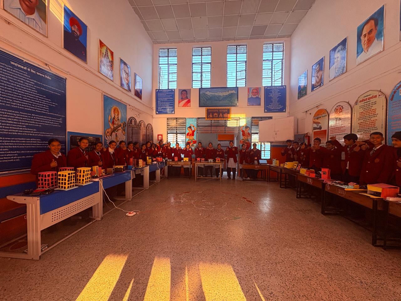 Students at a Relhan Innovation workshop or exhibition