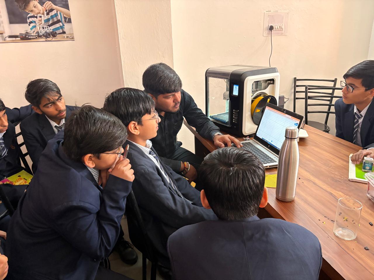 Students at a Relhan Innovation workshop or exhibition