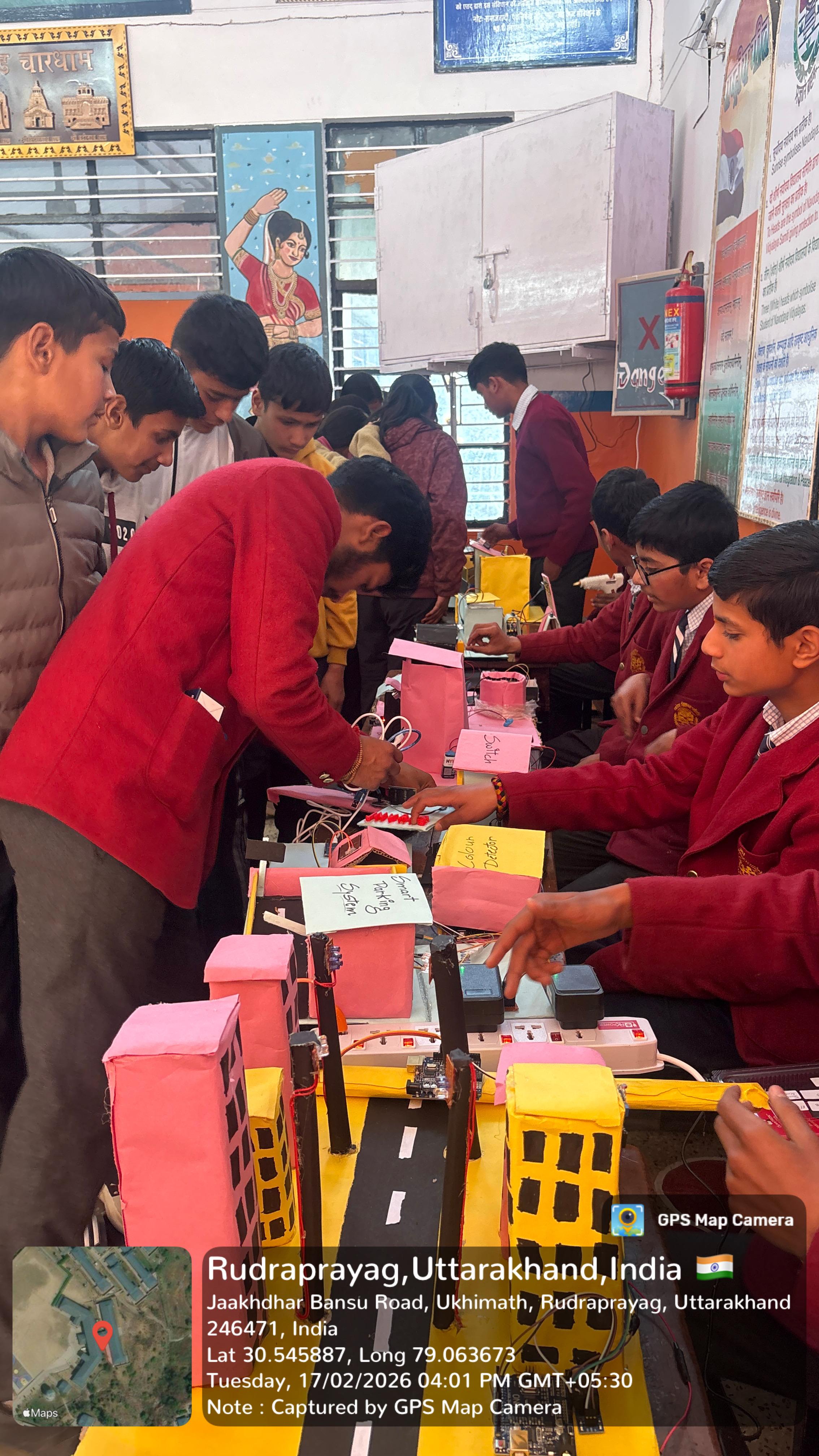 Students at a Relhan Innovation workshop or exhibition